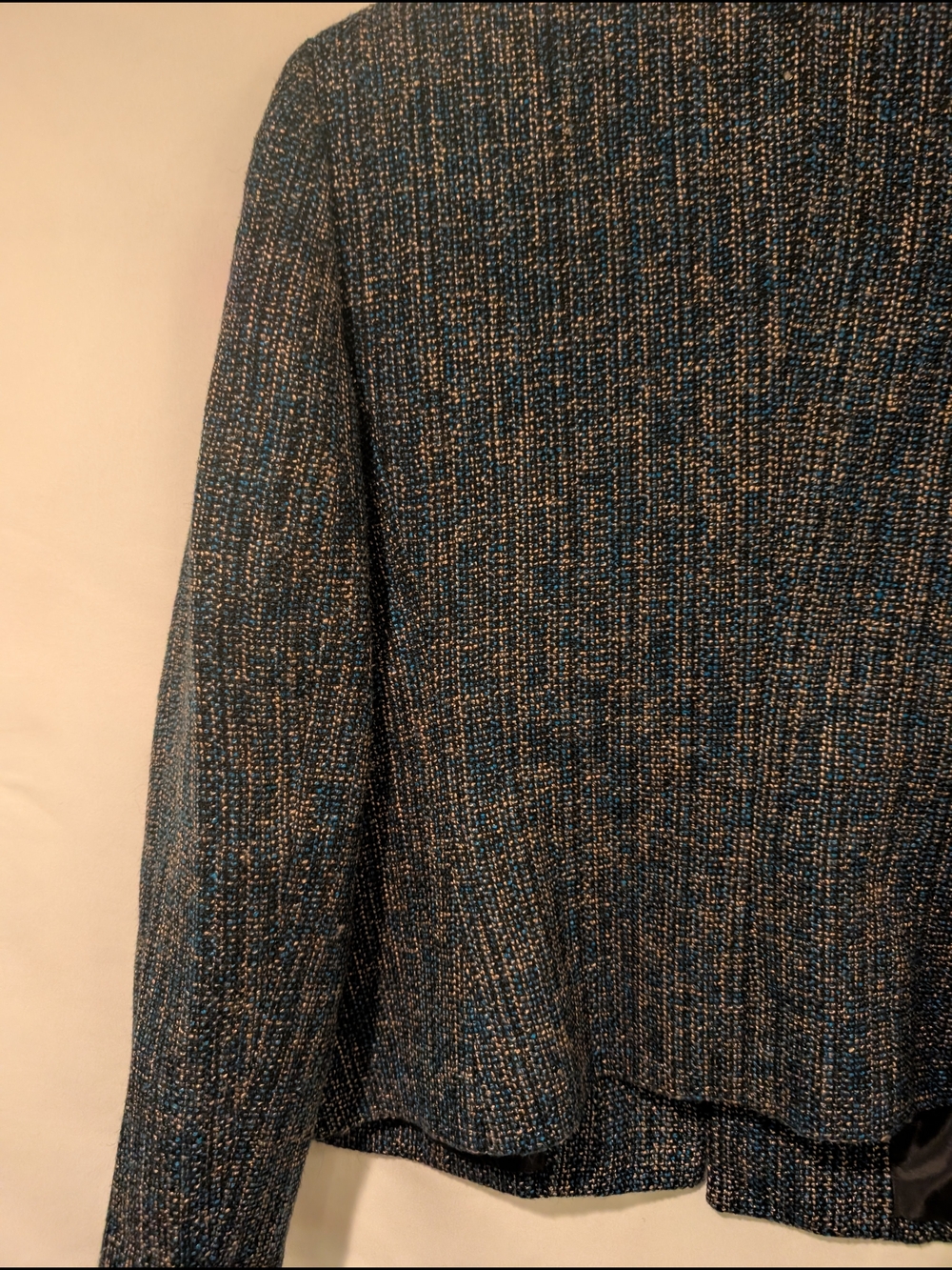 Kasper Navy & Gold Tweed Button Front Jacket - Picture 3 of 13